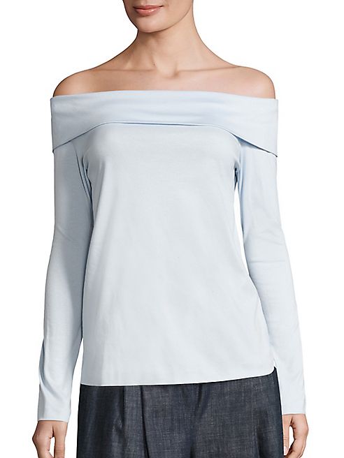 Tibi - Off-The-Shoulder Mercerized Cotton Top