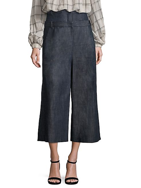 Tibi - Layered Waist Denim Culottes