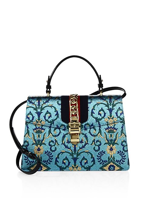 Gucci - Sylvie Multicolor Brocade Top Handle Bag