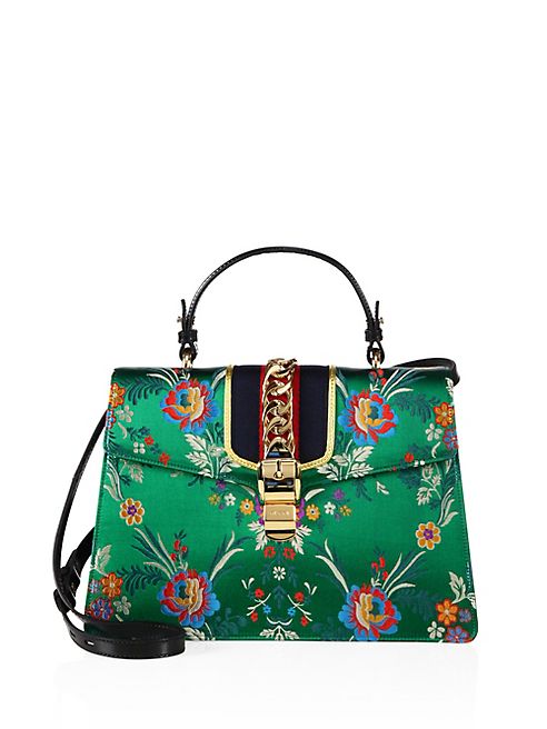 Gucci - Sylvie Brocade Top-Handle Bag