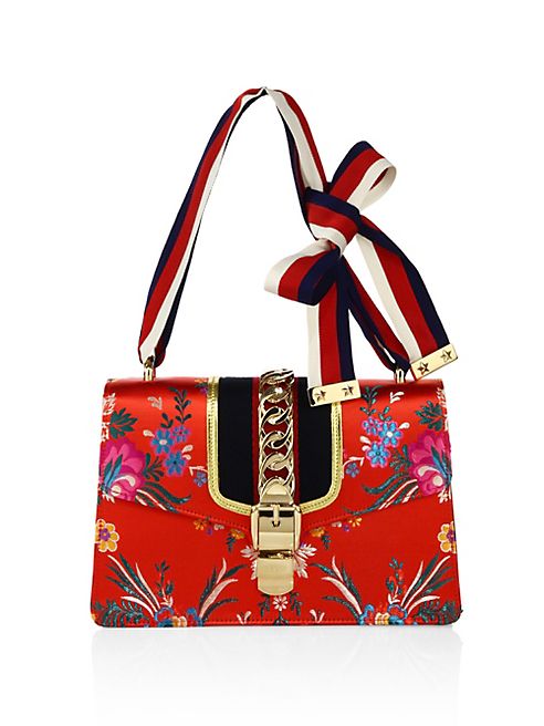 Gucci - Sylvie Floral Jacquard Shoulder Bag