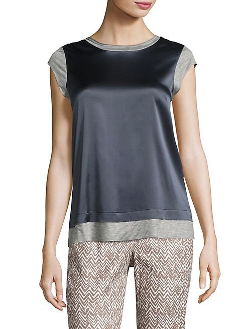 Peserico - Charmeuse Front Silk Blend Top