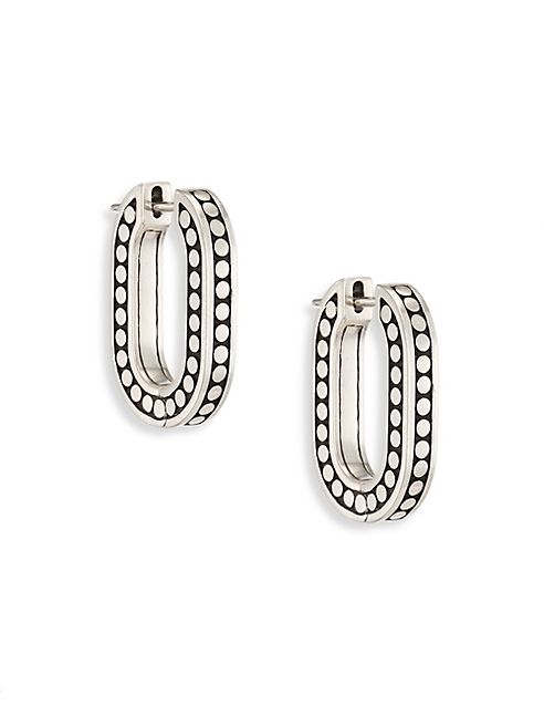 John Hardy - Dot Small Sterling Silk Link Hoop Earrings/0.75