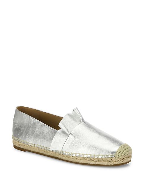 Michael Kors Collection - Laticia Ruffled Metallic Leather Espadrilles