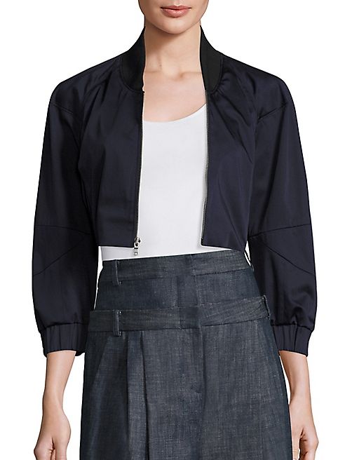 Tibi - Mila Satin Bomber Jacket