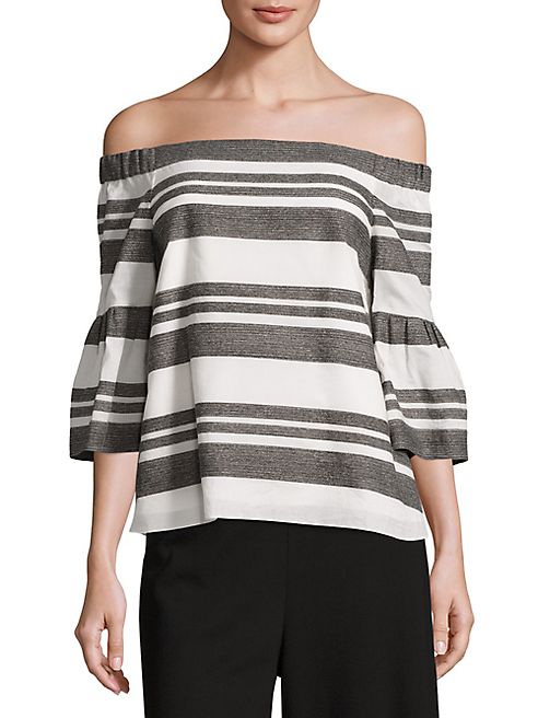 Tibi - Organza Off-the-Shoulder Striped Top