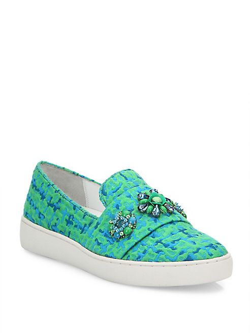 Michael Kors Collection - Henna Jeweled Jacquard Skate Sneakers