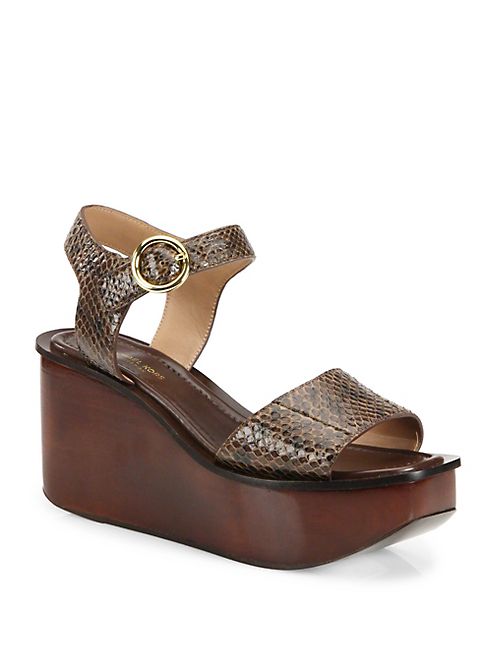 Michael Kors Collection - Bridgette Snakeskin Wedge Platform Sandals