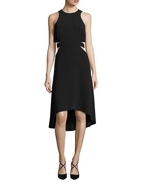 Halston Heritage - Hi-Lo Cutout Dress