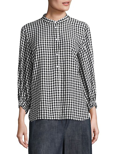 Tibi - Gingham Button Front Tunic