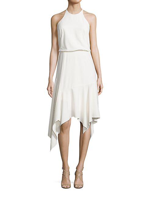 Halston Heritage - Handkerchief Hem Halter Dress