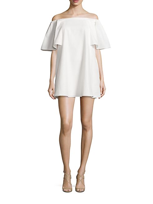 Halston Heritage - Off-The-Shoulder Jacquard Dress