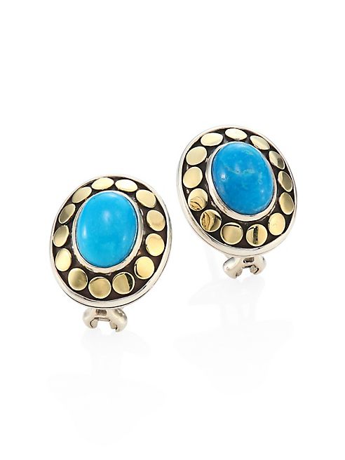 John Hardy - Dot Turquoise & 18K Yellow Gold Stud Earrings