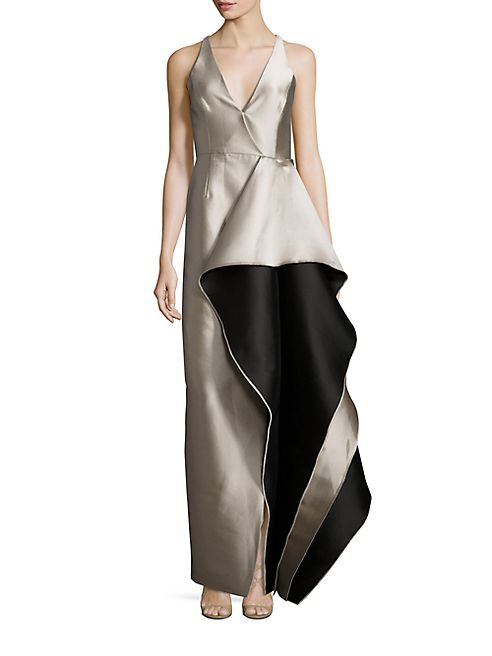 Halston Heritage - Colorblock Ruffle Gown