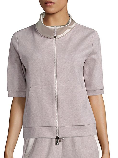 Peserico - Charmeuse-Trim Sweatshirt Jacket