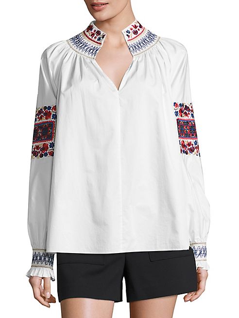 Tibi - Cora Embroidered Cotton Tunic