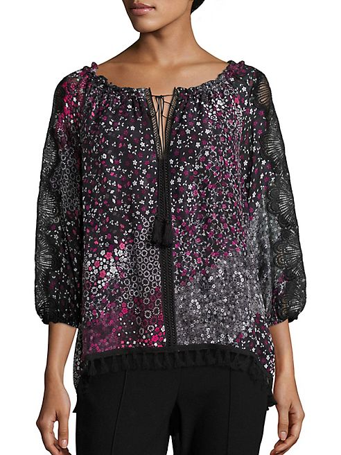 Elie Tahari - Tayla Tassel Hem Blouse