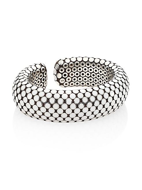 John Hardy - Dot Medium Sterling Silver Flex Cuff/White