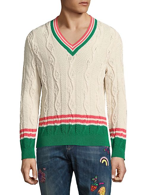 Paul Smith - Striped Cable Knit Sweater