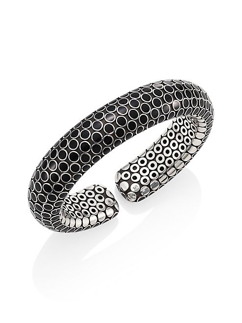 John Hardy - Dot Small Sterling Silver Flex Cuff/Black