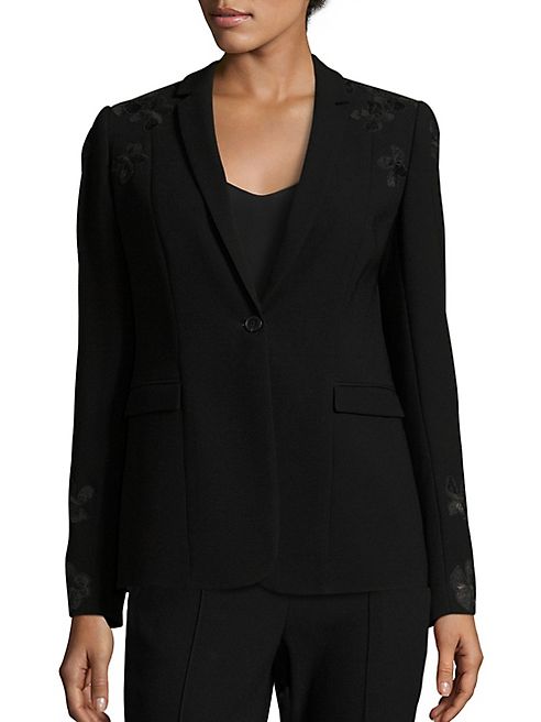 Elie Tahari - Mauricia Lace Applique Crepe Blazer