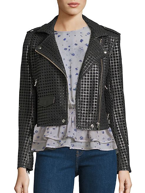 IRO - Branka Eyelet Leather Moto Jacket