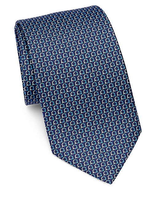 Salvatore Ferragamo - Horseshoe Print Silk Tie