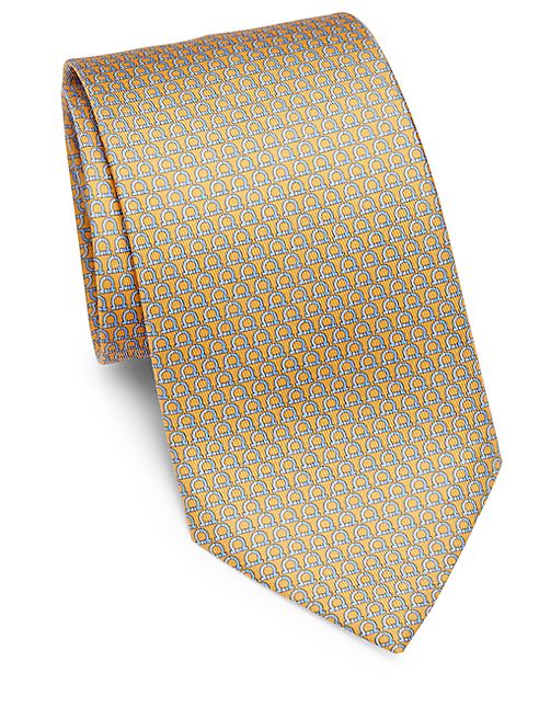 Salvatore Ferragamo - Horseshoe-Print Silk Tie