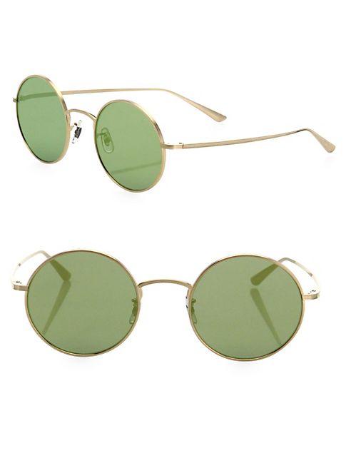 Oliver Peoples - The Row For Oliver Peoples After Midnight 49MM Mirrored Round Sunglasses