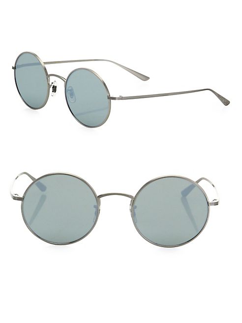 Oliver Peoples - The Row For Oliver Peoples After Midnight 49MM Mirrored Round Sunglasses