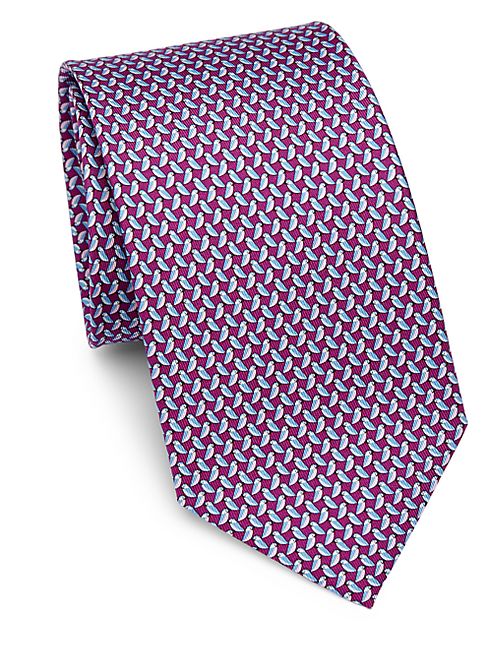 Salvatore Ferragamo - Singing Bird Print Silk Tie