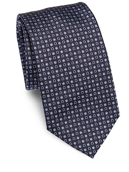 Salvatore Ferragamo - Gancini & Floral Silk Tie