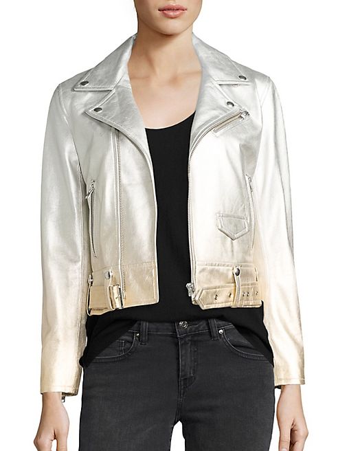 IRO - Calum Ombré Metallic Leather Moto Jacket