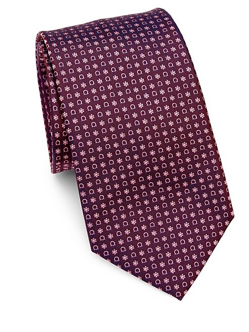 Salvatore Ferragamo - Gancini & Floral Print Silk Tie