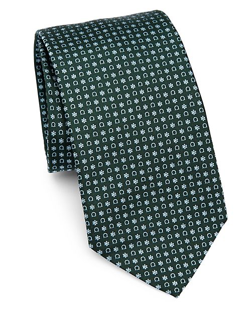 Salvatore Ferragamo - Gancini Flower Silk Tie