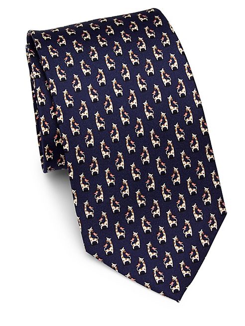 Salvatore Ferragamo - Giraffe & Bird Silk Tie