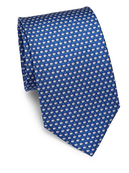 Salvatore Ferragamo - Coffee Cup Print Silk Tie