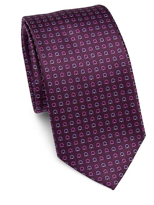 Salvatore Ferragamo - Gancini Horseshoe Silk Tie