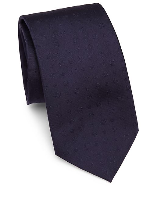 Salvatore Ferragamo - Embroidered Gancini Silk Tie