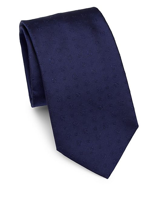 Salvatore Ferragamo - Embroidered Gancini Silk Tie