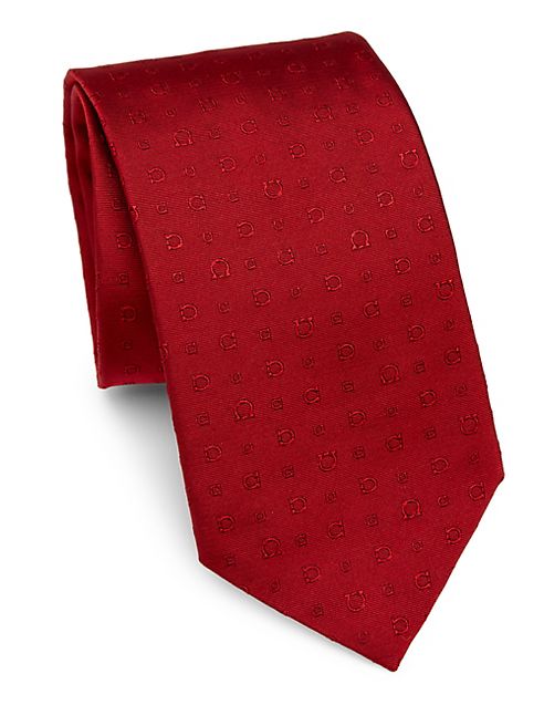 Salvatore Ferragamo - Embroidered Gancini Silk Tie