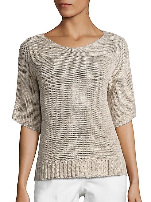 Peserico - Metallic Sequined Knit Sweater