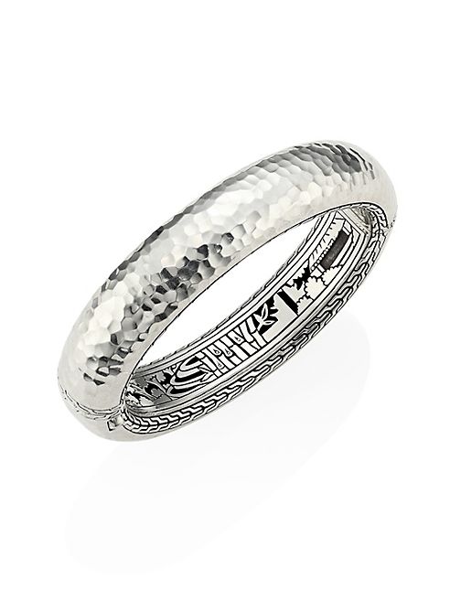 John Hardy - Classic Chain Large Hammered Sterling Silver Bangle