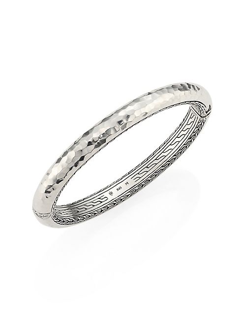 John Hardy - Classic Chain Medium Hammered Sterling Silver Bangle