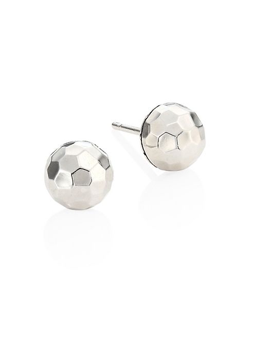 John Hardy - Classic Chain Hammered Sterling Silver Stud Earrings