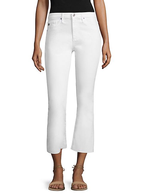 AG - Jodi High-Rise Raw Hem Cropped Flared Jeans