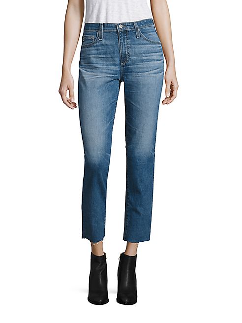 AG - Isabelle High-Rise Cropped Straight-Leg Jeans