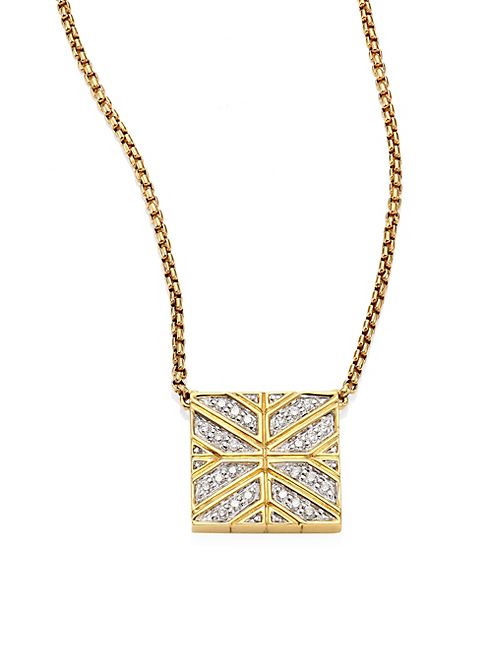 John Hardy - Modern Chain Diamond & 18K Yellow Gold Pendant Necklace