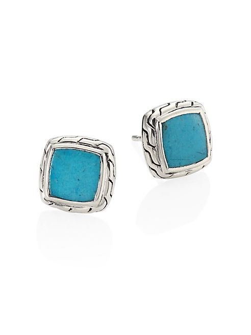 John Hardy - Classic Chain Turquoise & Sterling Silver Stud Earrings