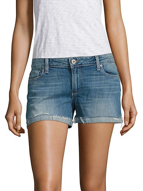 PAIGE - Jimmy Jimmy Frayed Cuffed Denim Shorts